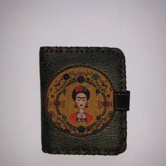 Handbags - "Frida Kahlo" Suede Leather Handmade Wallet